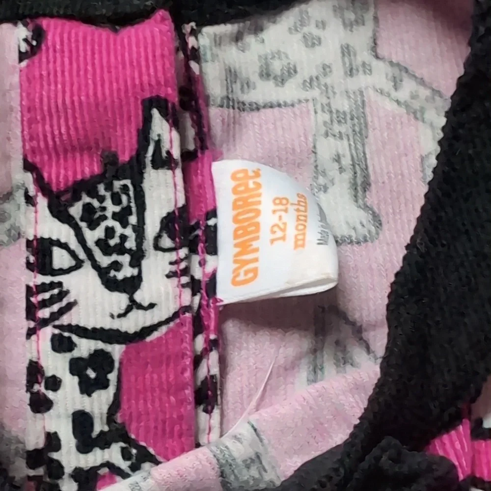 Gymboree Pink and Black Cat Dress